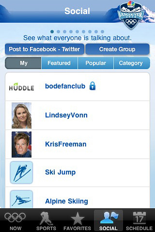 NBC Olympics on AT&T for iPhone in 2010 – Social