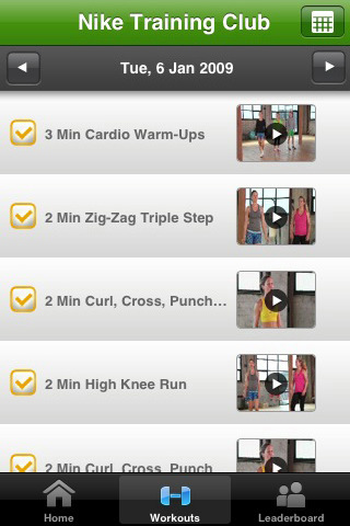NikeWomen Training Club for iPhone in 2010 – Workouts