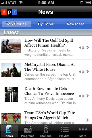 NPR News for iPhone in 2010