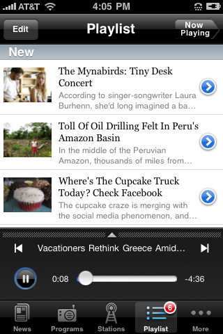 NPR News for iPhone in 2010 – Playlist