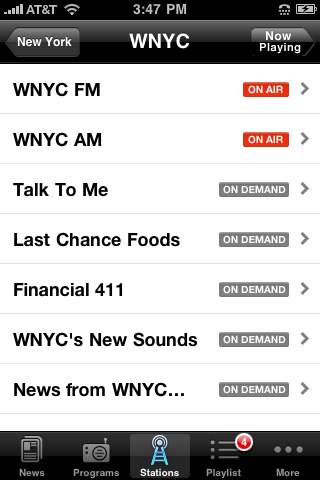 NPR News for iPhone in 2010 – Stations