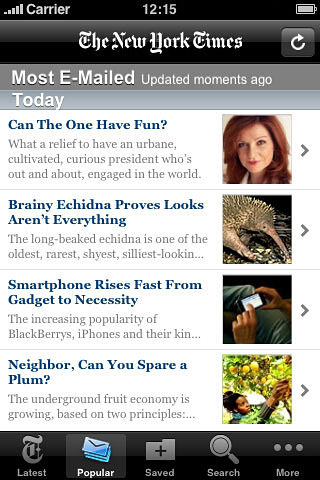 NYTimes for iPhone in 2010