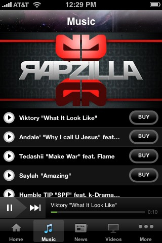 Rapzilla for iPhone in 2010 – Music