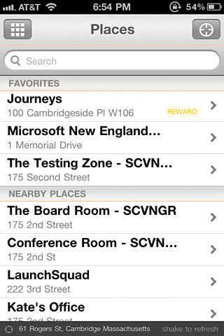 SCVNGR for iPhone in 2010 – Places