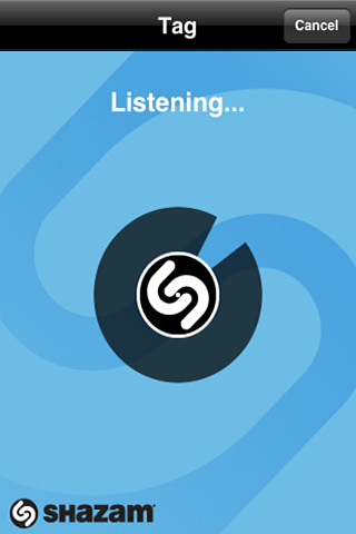 Shazam for iPhone in 2010 – Listening...