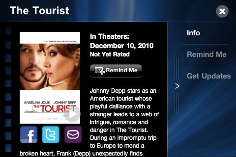 Sony Pictures for iPhone in 2010 – The Tourist