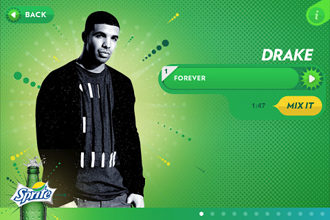 Sprite Spark Music Mixer Game for iPhone in 2010 – Drake