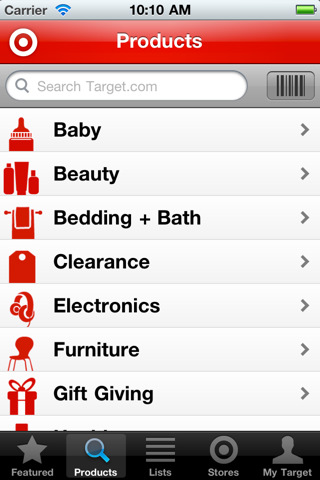 Target for iPhone in 2010 – Products