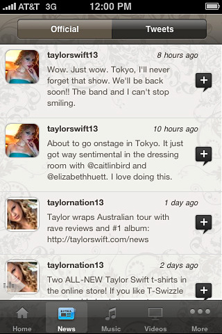 Taylor Swift for iPhone in 2010 – News