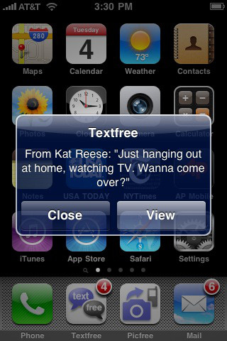 Textfree Unlimited for iPhone in 2010