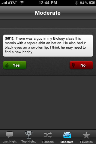 Texts From Last Night for iPhone in 2010 – Moderate