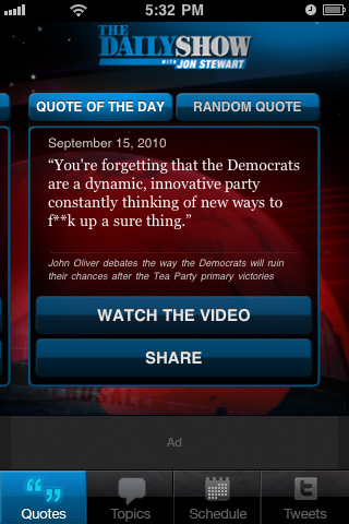 The Daily Show for iPhone in 2010