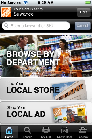 The Home Depot for iPhone in 2010