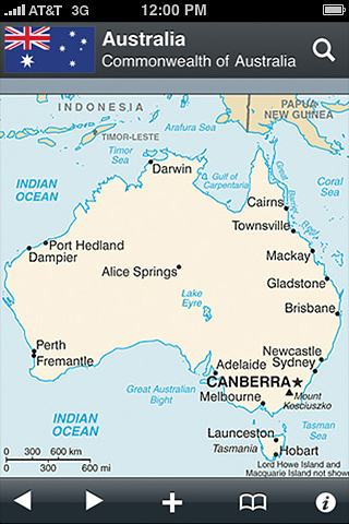 The World Factbook 2011 for iPhone in 2010 – Australia