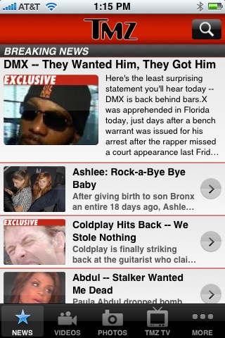 TMZ for iPhone in 2010 – News