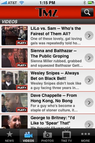 TMZ for iPhone in 2010 – Videos