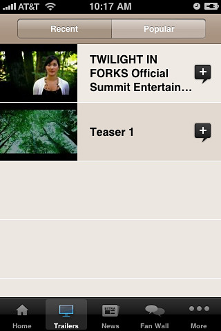 Twilight In Forks for iPhone in 2010 – Trailers