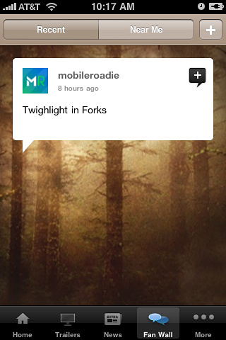 Twilight In Forks for iPhone in 2010 – Fan Wall