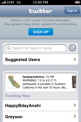 Twitter for iPhone in 2010