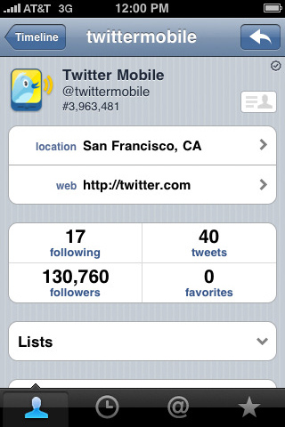 Twitter for iPhone in 2010