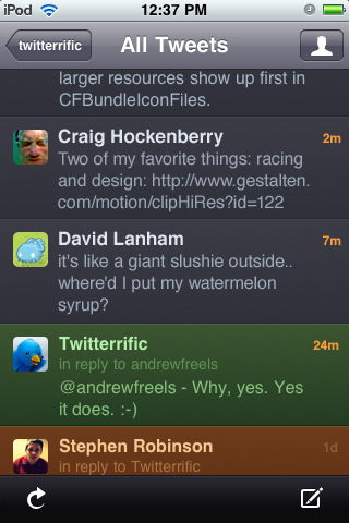 Twitterrific for iPhone in 2010