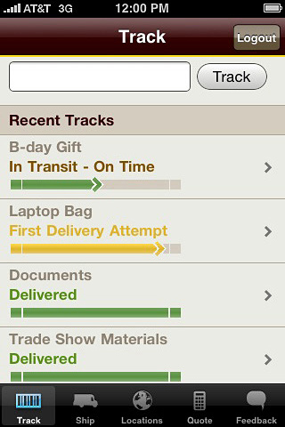 UPS Mobile for iPhone in 2010