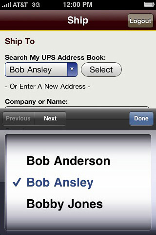 UPS Mobile for iPhone in 2010 – Ship