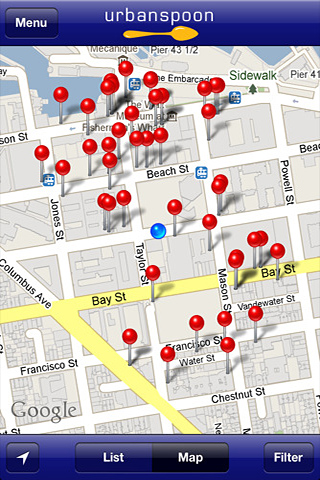 Urbanspoon for iPhone in 2010 – Map