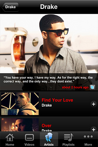 VEVO for iPhone in 2010 – Artists