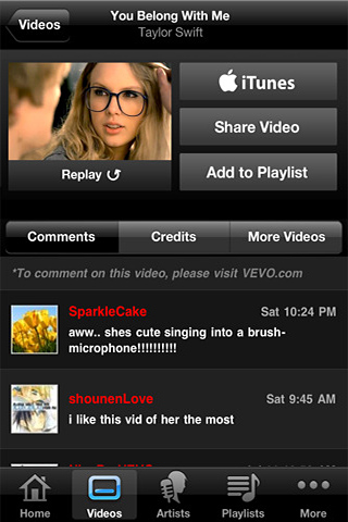 VEVO for iPhone in 2010 – Videos