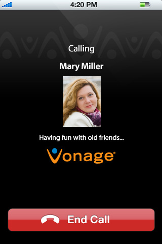 Vonage Mobile for Facebook for iPhone in 2010 – Calling
