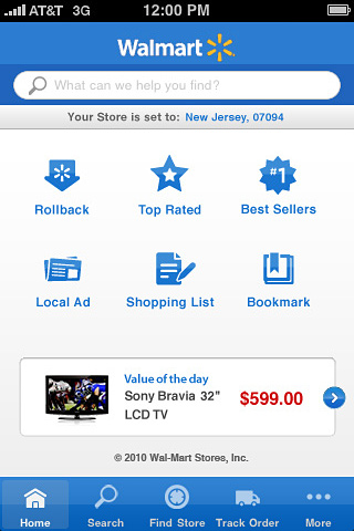 Walmart for iPhone in 2010