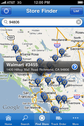 Walmart for iPhone in 2010 – Find Store