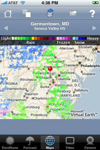 WeatherBug for iPhone in 2010 – Maps