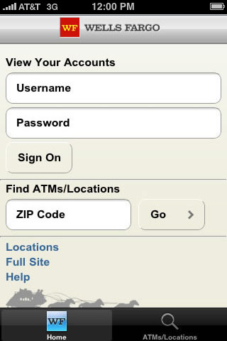 Wells Fargo Mobile for iPhone in 2010