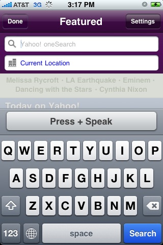 Yahoo! for iPhone in 2010 – Featured