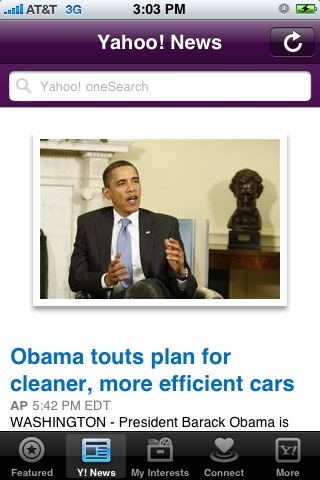 Yahoo! for iPhone in 2010 – Yahoo! News