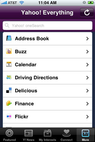 Yahoo! for iPhone in 2010
