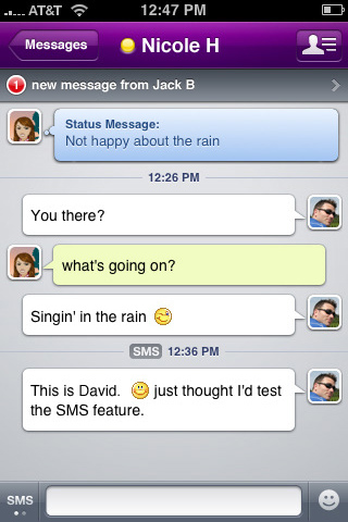 Yahoo! Messenger for iPhone in 2010