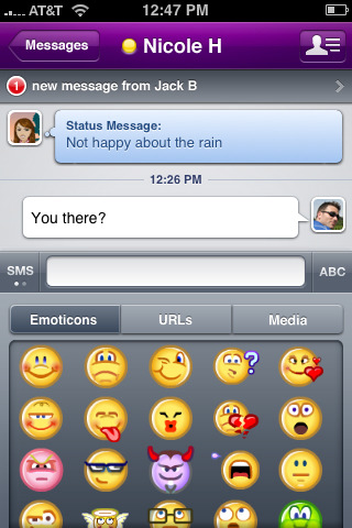 Yahoo! Messenger for iPhone in 2010