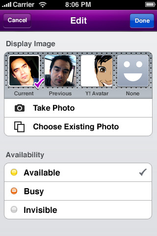 Yahoo! Messenger for iPhone in 2010 – Edit