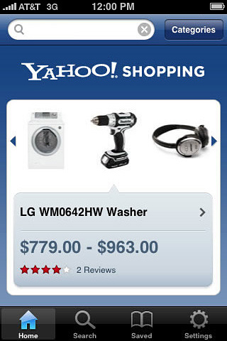 Yahoo! Shopping for iPhone in 2010