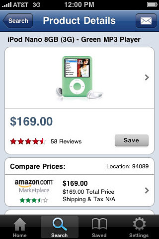 Yahoo! Shopping for iPhone in 2010 – Search