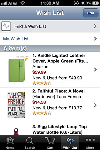 Amazon Mobile for iPhone in 2011 – Wish List