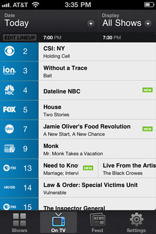 AOL TV for iPhone in 2011