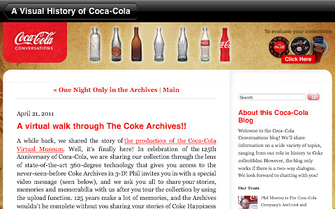 Coca-Cola Heritage Timeline for iPhone in 2011