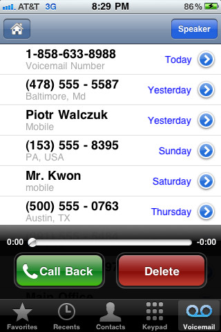 Fake Conversation for iPhone in 2011 – Call Back