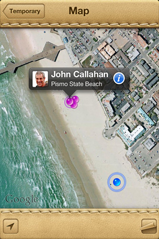 Find My Friends for iPhone in 2011 – Map