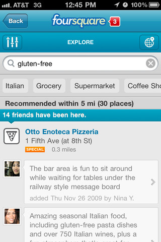 Foursquare for iPhone in 2011 – Explore
