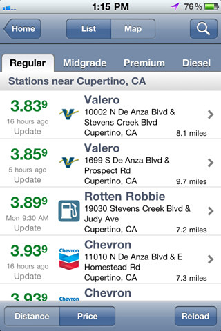 GasBuddy for iPhone in 2011 – List